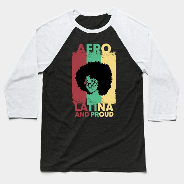 Pride Latina Afro Queen hispanic columbian gift present Baseball T-Shirt by MARESDesign